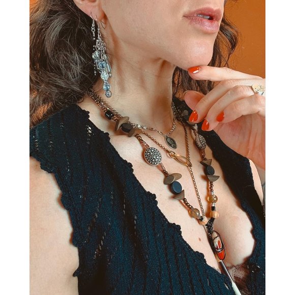 Boutique Handmade Crystal Chandelier Silver Dangle Drop Bohemian Earrings - Picture 2 of 4